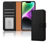 iCatchy iPhone 14 Plus Case 6.7-Inch Leather Wallet Book Flip Folio Stand View Magnetic Cover compatible with iPhone 14 Plus/iPhone 14+ Phone Case (Black)
