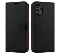 iCatchy Samsung Galaxy A13 4G Black Leather Wallet Case