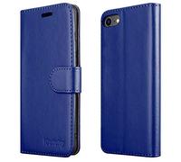 iCatchy Wallet Case for iPhone SE 2022/2020, iPhone 7/8, Flip Leather Folio Cover with Card Holder Kickstand Magnetic Closure Shockproof Protective Case 4.7 inch (Blue)