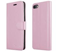 iCatchy Wallet Case for iPhone SE 2022/2020, iPhone 7/8, Flip Leather Folio Cover with Card Holder Kickstand Magnetic Closure Shockproof Protective Case 4.7 inch (Rose Gold)