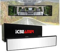 ICBEAMER 11.8" 300mm Easy Clip on Wide Angle Panoramic Blind Spot Fit Auto Interior Rear view Mirror Convex Clear Surface