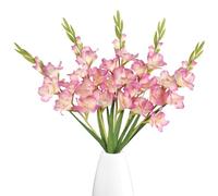 ICBOX 5 PCS Gladiolus Artificial Flowers 35.82 in Gladiolus Flowers Silk Long Artificial Flowers for Wedding Party Baby Shower Centerpieces Bridal Bouquet Decor(Pink)