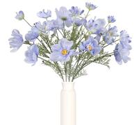 ICBOX 6PCS Blue Cosmos Artificial Flowers 30'' Long Stem Fake Daisy Silk Flower Arrangements for Tall Vases, Faux Wild Flowers for Indoor Wedding Table Centerpieces Kitchen Party Home Decor (Blue)