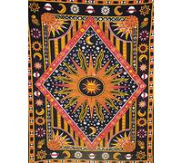 ICC Poster Wall Hanging Tapestries Tapestry Bohemian Decoration Psychedelic Hippie Large Vintage Gift Wall Hanging Dorm Decor Blanket Hippy Rasta Reggie Collage Mat Decoration (Orange)