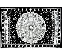 ICC Sun and Moon Zodiac Sign Tapestry Wall Hanging Stars Constellation Horoscope Astrology Tapestries for Bedroom Indie Room College Dorm Decor Psychedelic Twin Bedding 85 X 55 inch Black and White