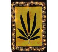 ICC Weed Tapestry Wall Hanging Marijuana Cannabis leaf Poster Hippie Decor Pot Flag Dorm Collage Color Me Weed Bohemian psychedelic Small Hippie Rasta Ganja Tapestries 30 x 40 inches yellow