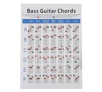ICDKOYK 4 String Guitar Chord Educational Chart Poster Displaying 72 Major Dominant Seventh Chords Music Classrooms Bass Guitar Chord Chart Music Instrument Practice, L 41x57cm