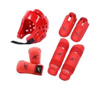 ICDKOYK Advanced Karate Sparring Gear Set Boxing Headgear Gloves And Shin Guards For MMA Fighters And Shin Guards With Footgear MMA Training Boxing Head Gear Set Helmet