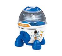 ICDKOYK ATM Mini Savings Machine Educational Money Banks Money Saving Box with Key Lockable Cute Rocket Piggy Bank for Kids Box Christmas Birthday Festival Gift, Blue, 16x11x15.5cm