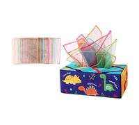 ICDKOYK Busy Pull Tissues Kids Early Learning Sensory Development Tissue Box Play Paper Toys Fun Rub Soft Colorful Scarf Kids Early Learning Dance Scarf Interactive Toys , 20 silk scarves