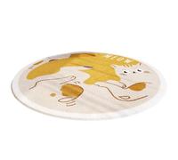 ICDKOYK Cartoon Animal Round Carpet for Playful and Fun Atmosphere Thickened Large Area Living Room Carpet Polyester Soft, Lazy cat