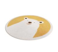 ICDKOYK Cartoon Animal Round Carpet for Playful and Fun Atmosphere Thickened Large Area Living Room Carpet Polyester Soft, Coffee Bear