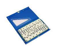 ICDKOYK Classic Tiles Game Board Game With Storage Case Offers Endless Entertainment With Double Six Dominos Set Suitable For All Ages Family Games Party Favor Dominos Tiles Travel, Blue, 15.4x9.3cm