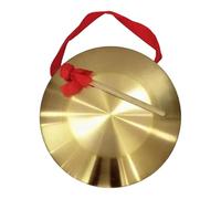 ICDKOYK Copper Cymbal Percussion Copper Hand Gong Cymbals Band Rhythm Brass Celebrations And Traditional Events Gong With Wood Mallet Hanging Ribbon Educational, gold, 32cm