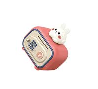 ICDKOYK Creative Piggy Bank Toys with Enhanced Security Features Home Decor Savings Jar for Tabletop Decor Out Key Electronic Piggy Bank for Kids Toy ATM Money, Pink Rabbit, 19.7x14x23cm