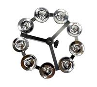ICDKOYK Cymbal Hi Hat Tambourine Percussion Instrument Producing Crisp Sound Jazz Music Ensemble And Dance Dance Accompaniment Foot Percussion Instrument Metal Bell Part, Single Silver, 15.5cm