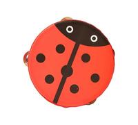 ICDKOYK Double Rows Wooden Tambourines Drum Bell Rhythmic Percussion Instrument Handheld Tambourine Brings Joy To Kids Parties Percussion Musical Instrument Tambourine For Kids, Red, 15cm
