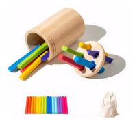 ICDKOYK Early Learning Toy Stimulate Active Exploration With Durable Spielzeug Ab 1 Jahr Frühkindliches Intelligenzspielzeug , colorful,white boxstorage bag , Cubic stick 0.25kg