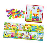 ICDKOYK Educational Mosaic Pegboard Playset For 2 3 4 Year Olds Developing Hand Dexterity And Pattern Recognition Fun Mosaic Peg Boards Game Educational Toddlers Toys