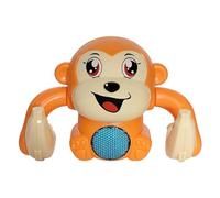 ICDKOYK Educational Toy Monkey With Rotating Arm And Rolling Action Voice Control Induction For Fun Playtime Baby Toy Plastic, orange, With battery