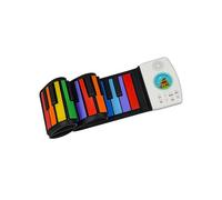 ICDKOYK Electric Digital Roll Up Keyboard Piano Portable and Compact, Rainbow, 71x13.5x0.9cm