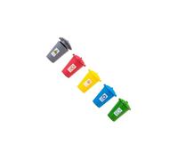 ICDKOYK Garbage Can Collection Mini Trash Cans With Realistic Look And Rolling Wheels Toy Play 2. - Mini Trash Can Is Solid ABS Engineering Plastic Made Garbage Classification Curbside Recycle