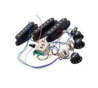ICDKOYK Guitar Pickups Passive Pickup Bridge Pickup Set Complete Circuit With 250K Potentiometer And High Performance Electric Guitar Replacement Single Coil Pickups, Black, 120x120x50mm