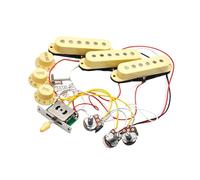 ICDKOYK Guitar Pickups Passive Pickup Bridge Pickup Set Complete Circuit With 250K Potentiometer And High Performance Electric Guitar Replacement Single Coil Pickups, Yellow, 120x120x50mm