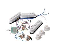 ICDKOYK Guitar Pickups Passive Pickup Bridge Pickup Set Complete Circuit With 250K Potentiometer And High Performance Electric Guitar Replacement Single Coil Pickups, White, 120x120x50mm