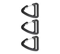 ICDKOYK Heavy Duty Webbing Buckle Backpack Strap Locking Accessories Offers Reliable Usage For Outdoor Adventures Carabiner Clip Snap Hooks Paracord Keychain Clips, Black, Triangle 3 pcs