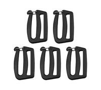 ICDKOYK Heavy Duty Webbing Buckle Backpack Strap Locking Accessories Offers Reliable Usage For Outdoor Adventures Carabiner Clip Snap Hooks Paracord Keychain Clips, Black, Rectangle 5 pcs