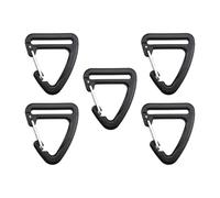 ICDKOYK Heavy Duty Webbing Buckle Backpack Strap Locking Accessories Offers Reliable Usage For Outdoor Adventures Carabiner Clip Snap Hooks Paracord Keychain Clips, Black, Triangle 5 pcs