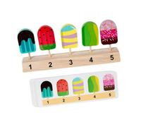 ICDKOYK Ice Cream Set Develops Social Skills Learning Toy Encouraging Pretend Play And Imagination Nourishes Childrens Growth And Creativity Wooden Ice Cream Toy Food Role Play For Kids, Style A