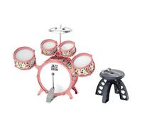ICDKOYK Kids Jazz Drum Set Percussion Music Instrument Toddlers Developing Musical Skills And Creativity Kids Develop Concentration Percussion Musical Instrument Educational Toys , pink , 54x16x39cm