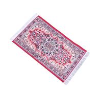 ICDKOYK Miniature Floor Mats Dollhouse Accessories Making Pretend Game More Realistic With Beautiful Life Scene Simulation Living Room Bedroom Life Scene Supply , Red , 17x10cm