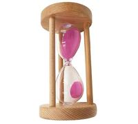 ICDKOYK Pink Wood Round Frame Sand Timer Hourglass for Kids Gift Home Decor Cute and Charming, Pink 6min
