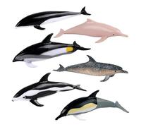 ICDKOYK Realistic Detailed Dolphin Figures Hand Painted Animals Unique Birthday Gift Cute Face Awesome Mini Dolphin Figurines Realistic Detailed Figures Cake Toppers