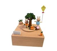 ICDKOYK Rotating Multifunctional Collectibles Wooden Classic Nostalgic Spring Winding Gift Idea Wooden Box Can Start Music By Manually Winding Spring. Built In Is Usually Classic Song Castle