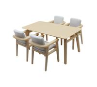 ICDKOYK Simulation Dining Table Chair Model DIY Ornament Provides Intricate Details For Creating Lifelike Scenarios In Miniature Scenes Dollhouse Miniature Dining Table Chair Set Model
