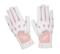 ICDKOYK Soft And Durable Women Golf Gloves With Heart Shaped Sticky Breathable BreathableThe Fingerless With Multiple Holes Makes These Gloves More Breathable, Pink, Type 21