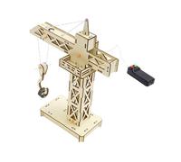 ICDKOYK Wooden Science DIY Tower Crane Package STEM Toy Set Promoting Interest In Science Knowledge And Creativity For Children Education Model Toy For Children Gift Project
