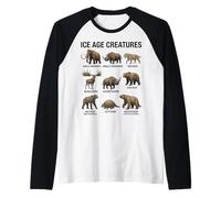 Ice Age Creatures Paleontology Prehistoric Mammals Raglan Baseball Tee