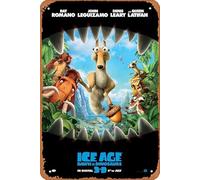Ice Age: Dawn of the Dinosaurs 2009 movie poster Vintage Look Ad Poster Wall Art Decor Metal Tin Sign For Home,Kitchen,Shop,Club,Cafes,Bars,Pubs Metal Vintage Tin Sign Wall Decoration 12x8 inches