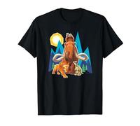Ice Age Manfred Diego Sid and Scrat Cutout Mountains T-Shirt, Men, Black, 5X-Large