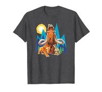 Ice Age Manfred Diego Sid and Scrat Cutout Mountains T-Shirt, Men, Dark Heather Grey, 3X-Large