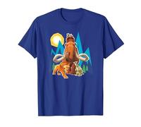 Ice Age Manfred Diego Sid and Scrat Cutout Mountains T-Shirt, Men, Royal Blue, Small