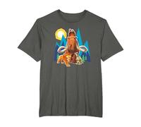 Ice Age Manfred Diego Sid and Scrat Cutout Mountains T-Shirt, Men's Big and Tall, Asphalt Grey, 5X Tall