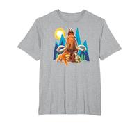 Ice Age Manfred Diego Sid and Scrat Cutout Mountains T-Shirt, Men's Big and Tall, Heather Grey, 3X Tall