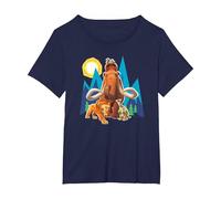Ice Age Manfred Diego Sid and Scrat Cutout Mountains T-Shirt, Women's Plus, Navy Blue, 6X