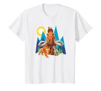 Ice Age Manfred Diego Sid and Scrat Cutout Mountains T-Shirt, Youth, White, Small